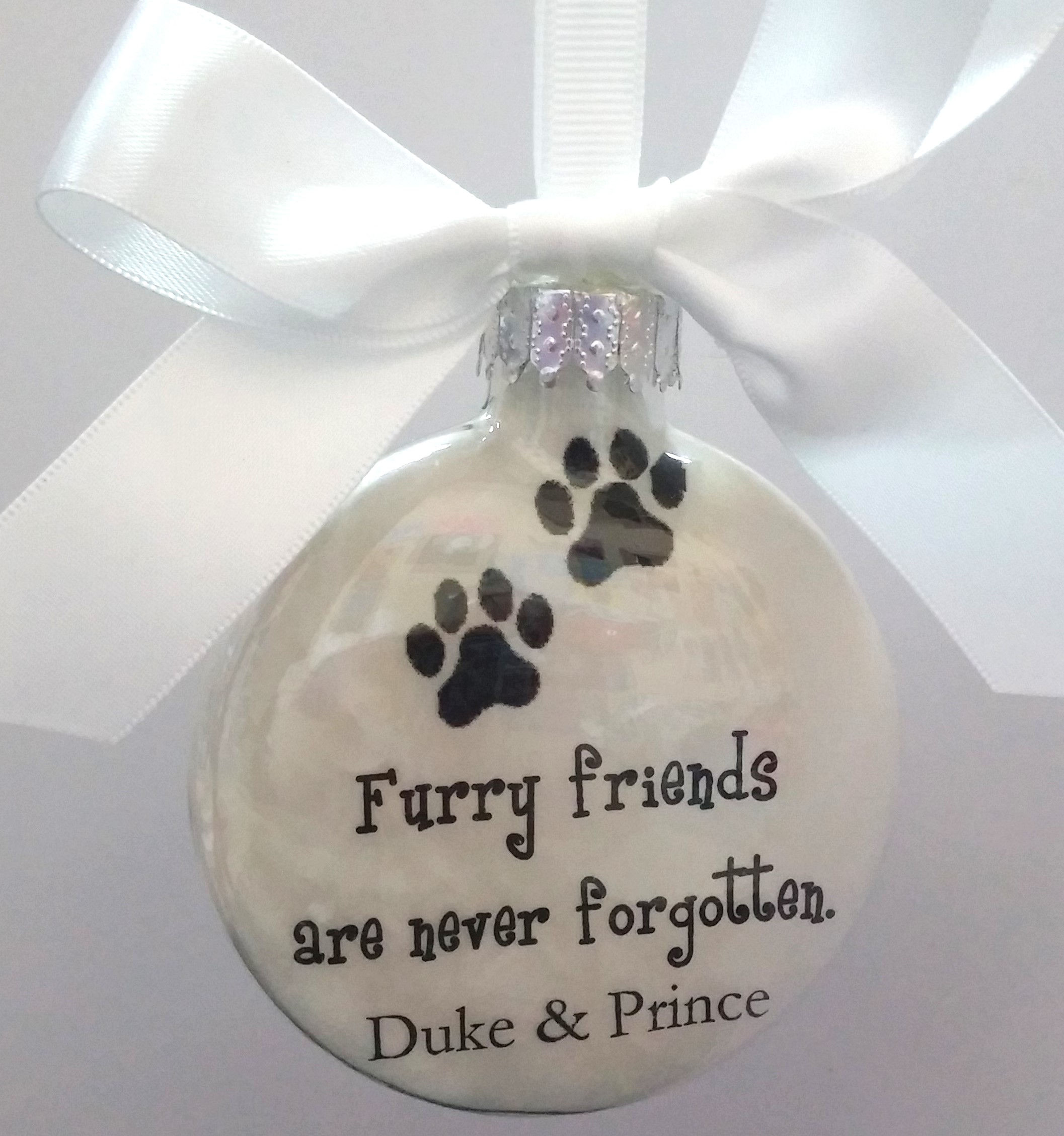 Personalized Pet Loss Memorial Ornament Sympathy Gift Keepsake Furry Friends