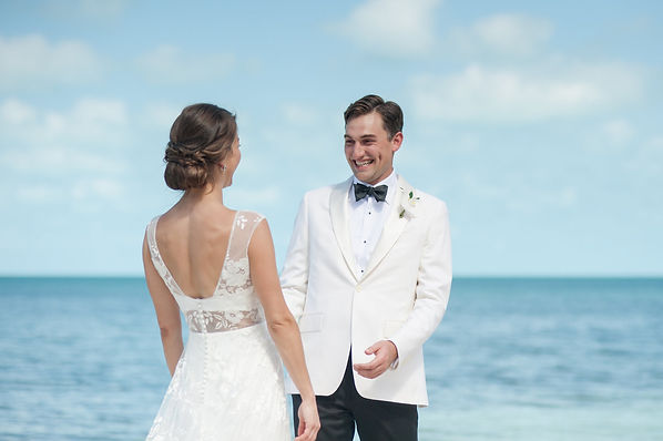 wedding first look in the bahamas