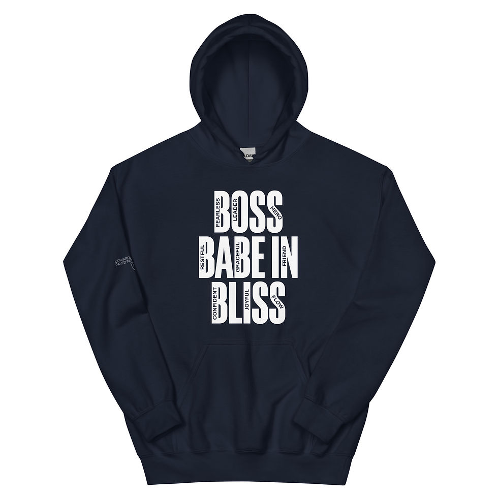 Thumbnail: Boss Babe in Bliss Text Graphic  (Dark) Unisex Hoodie