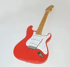 FIESTA RED STRATOCASTER THE SHADOWS TRIBUTE BAND ESTABLISHED 58