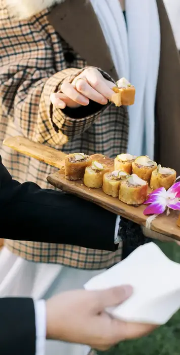 Luxury passed hors d'oeuvres at cocktail party
