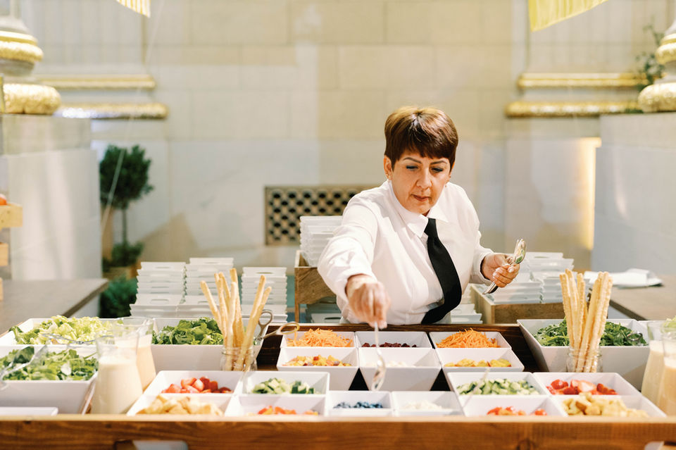Ridgewells Catering makes every plate picture-perfect for a reception at the Andrew W. Mellon Auditorium
