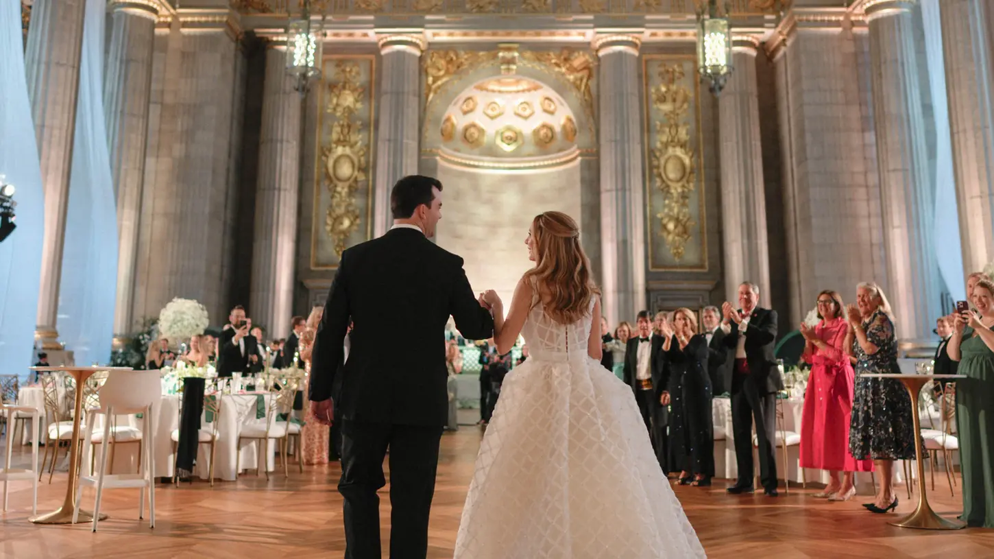 Bride and groom at their wedding reception