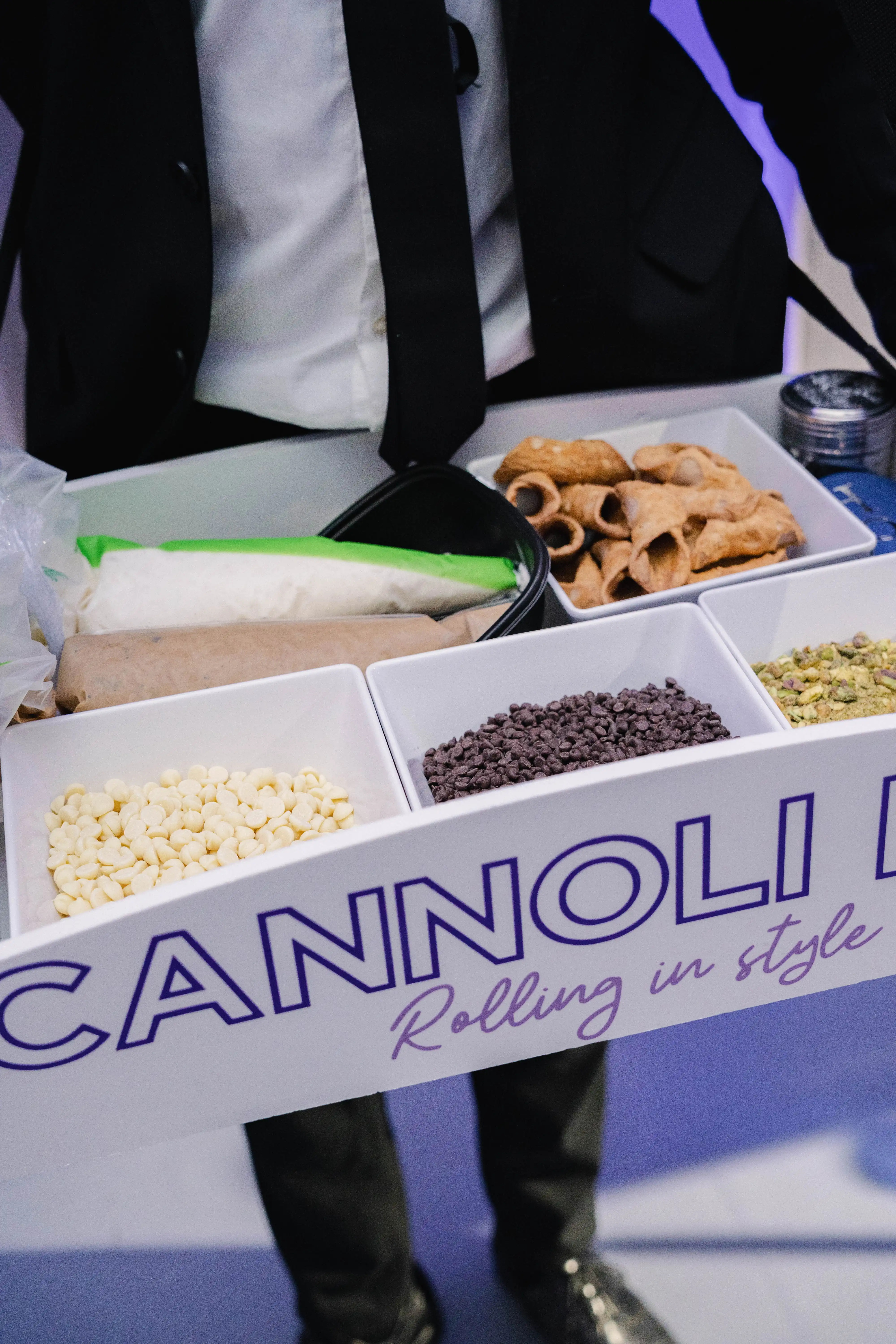 Tray with custom, made-to-order cannolis