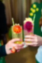 Colorful floral summer cocktails