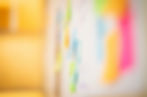A photo of post it notes on a board
