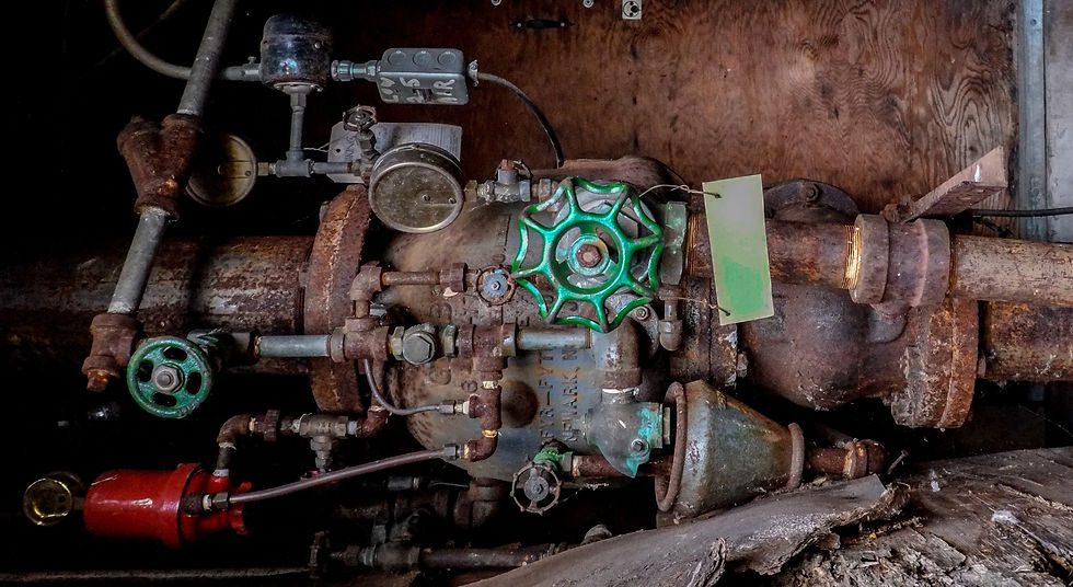 A photograph of an old rusty machine