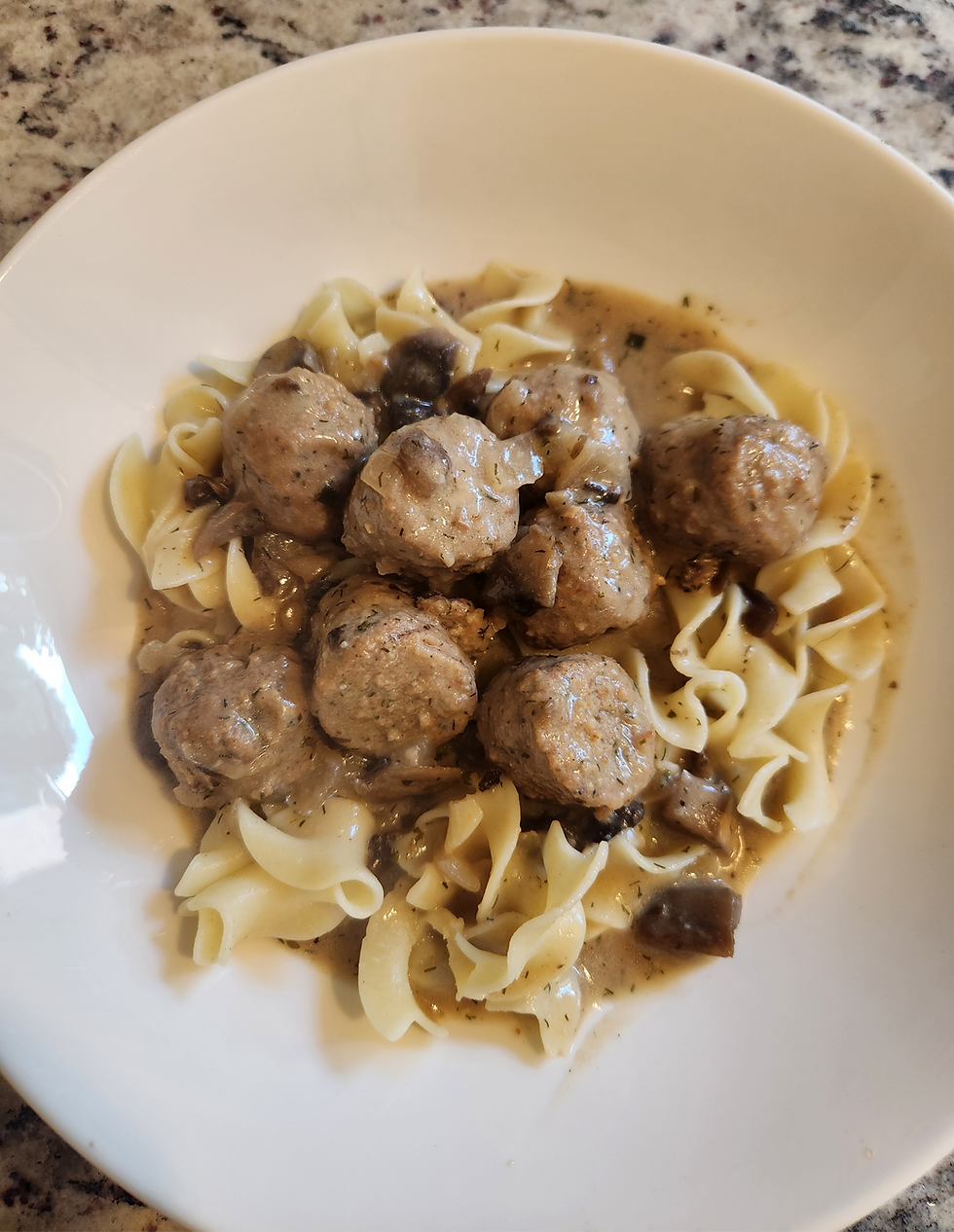 The meatballs are loaded with flavor from the velvety, savory sauce.