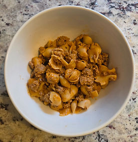 Cottage cheese added to the Goodles cheese sauce makes an even creamier, high-protein mac & cheese.