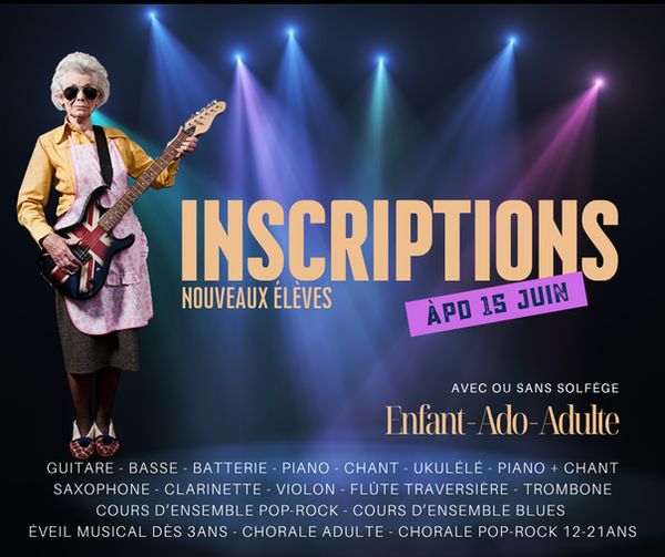 Guitare - Basse - Batterie Piano - Chant - Ukulélé Piano + chant Saxophone - Clarinette - Violon Flûte traversière trombone Cours d’ensemble POP-ROCK Cours d’ensemble blues Éveil musical dès 3ans .png