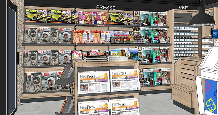 Bureau de tabac - Décoration industrielle et chaleureuse