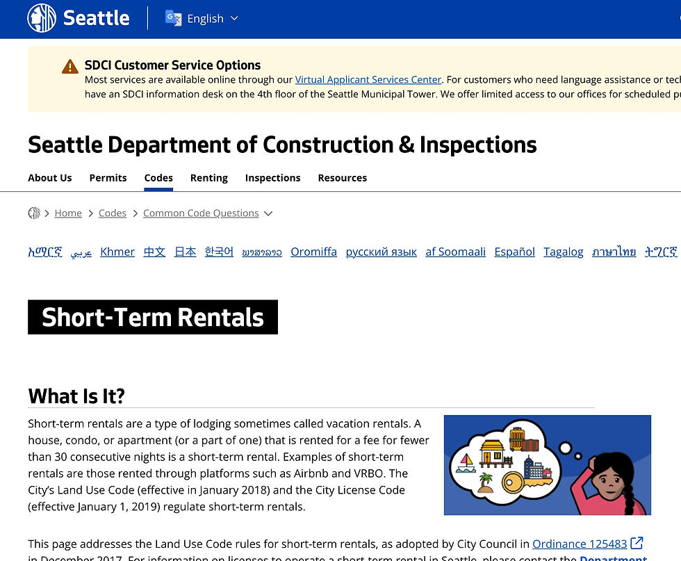 City of Seattle's page on zoning rules