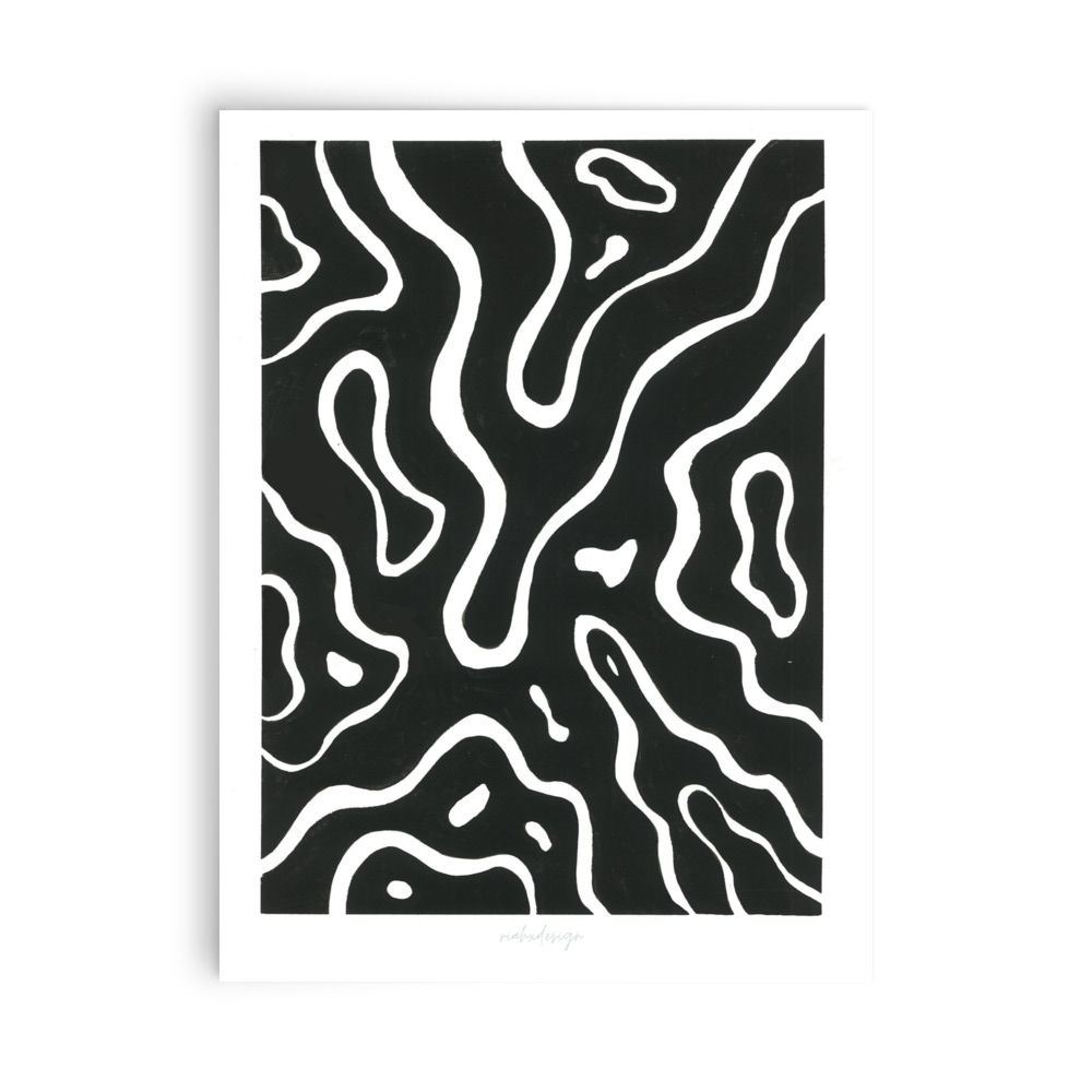 Black and White Terrain - Photo paper poster