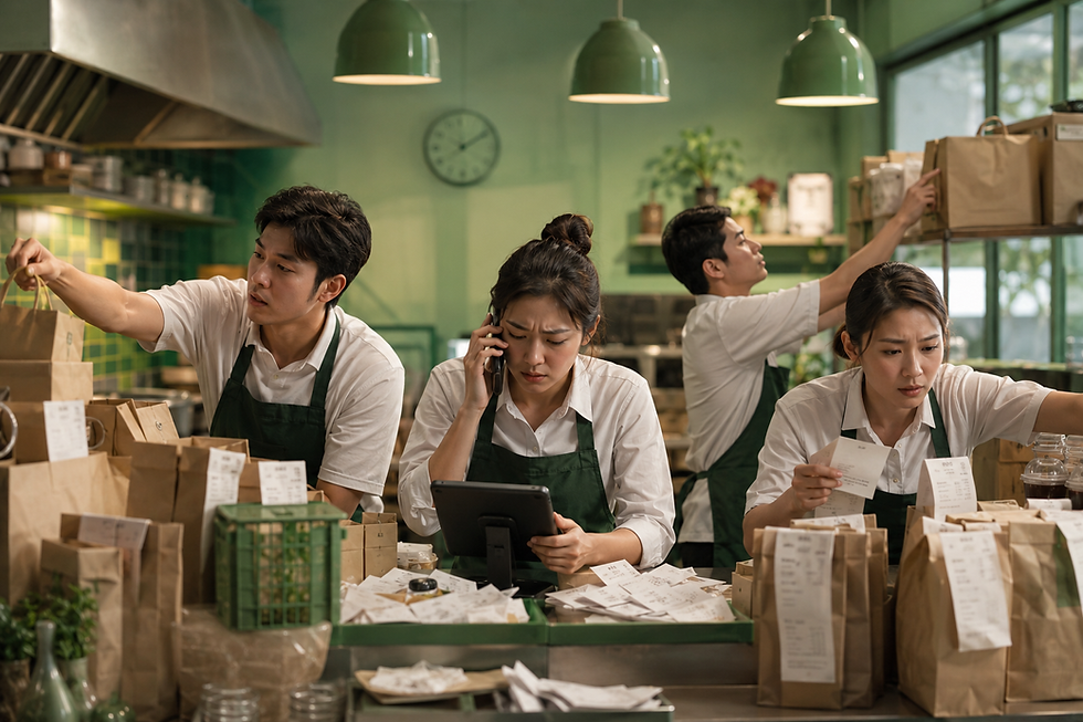 Đội quản lý đơn hàng F&B nhỏ quá tải trong giờ cao điểm