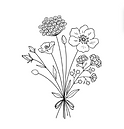 line art for fresh bouquet