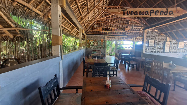 Jambiani beachfront hotel for sale bungalow restaurant view