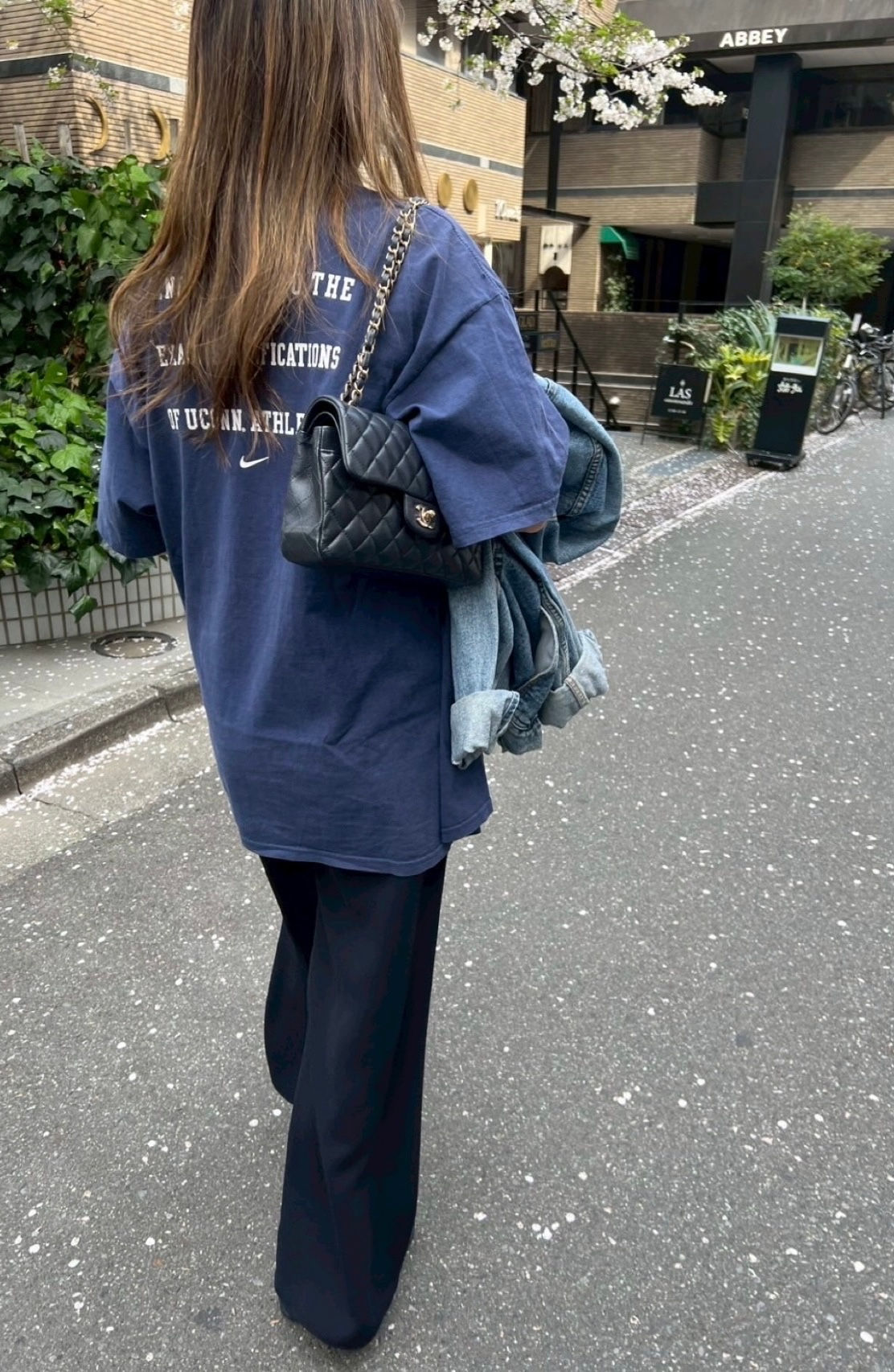 STRAIGHT SLACKS (NAVY)