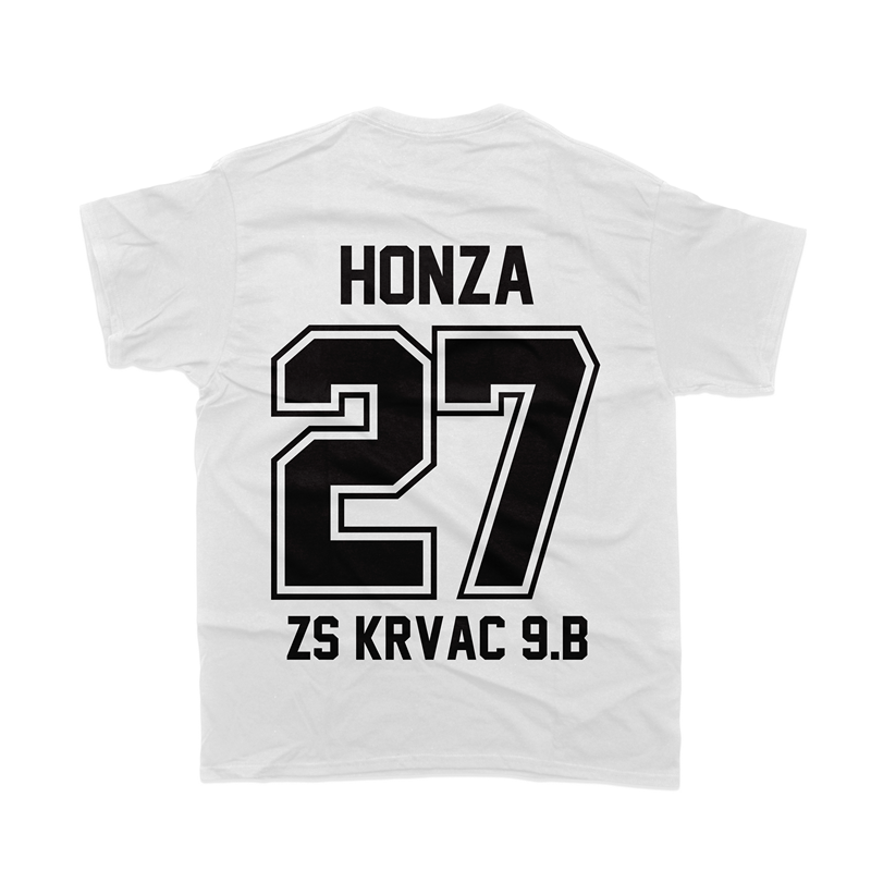 Bílé třídní tričko s motivem Sportovní dres DZ-44