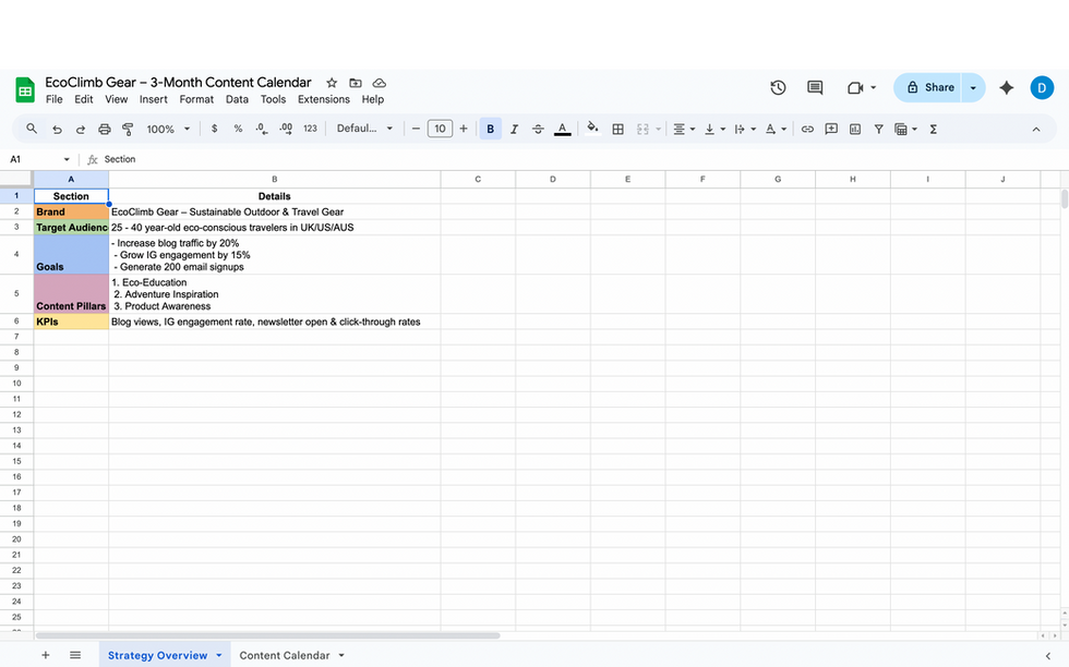 EcoClimb Content Calendar Strategy Overview