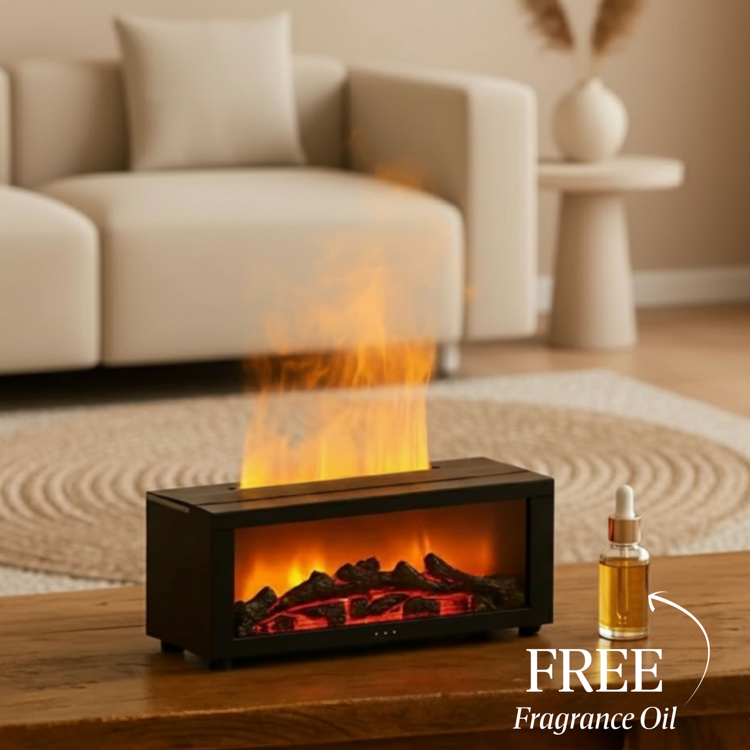 Fireside Intense - Ultrasonic Humidifier (FREE Fragrance Oil worth ₹1599)