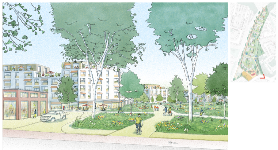 Croquis de l’entrée du quartier ©Studio Sanna Baldé