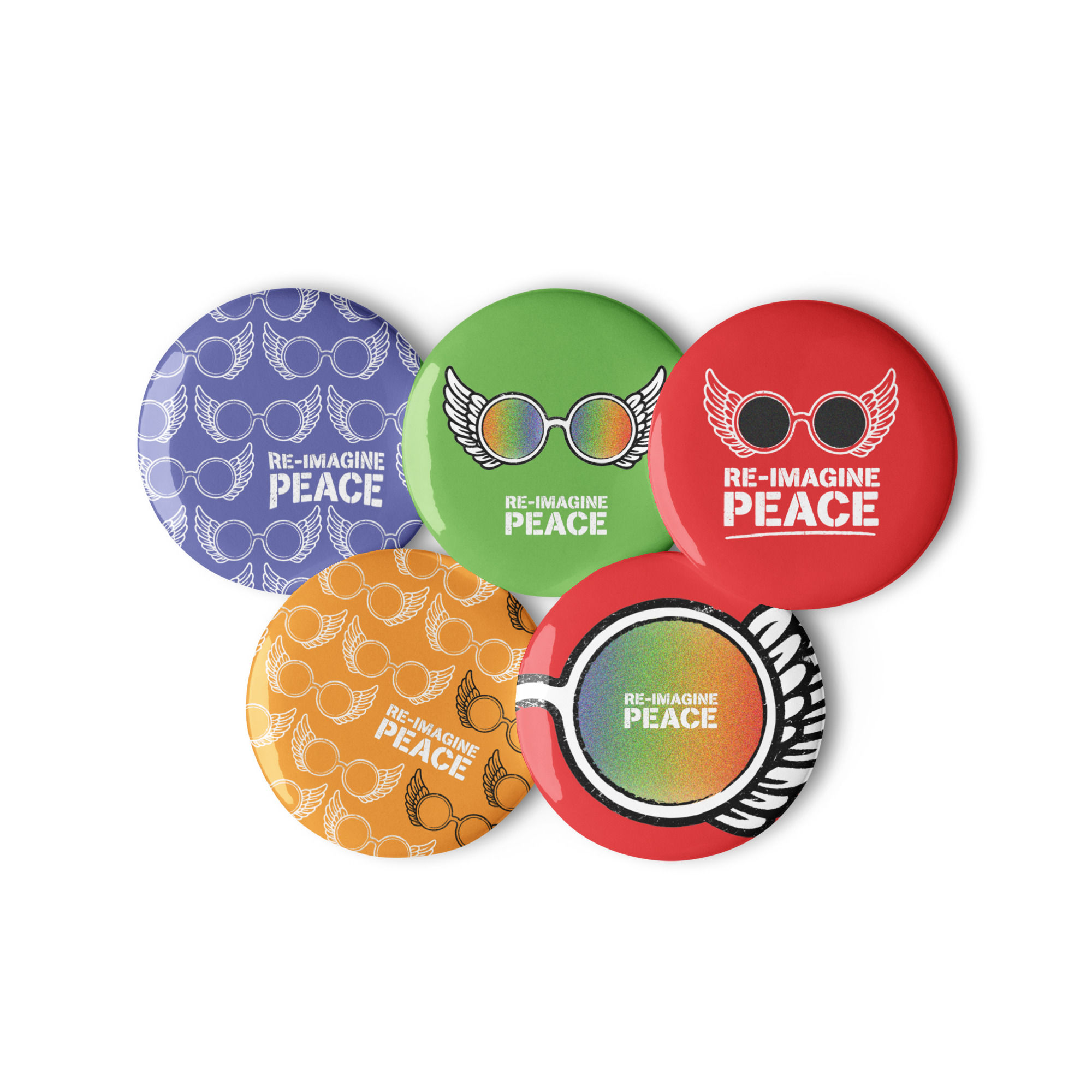Set of pin buttons