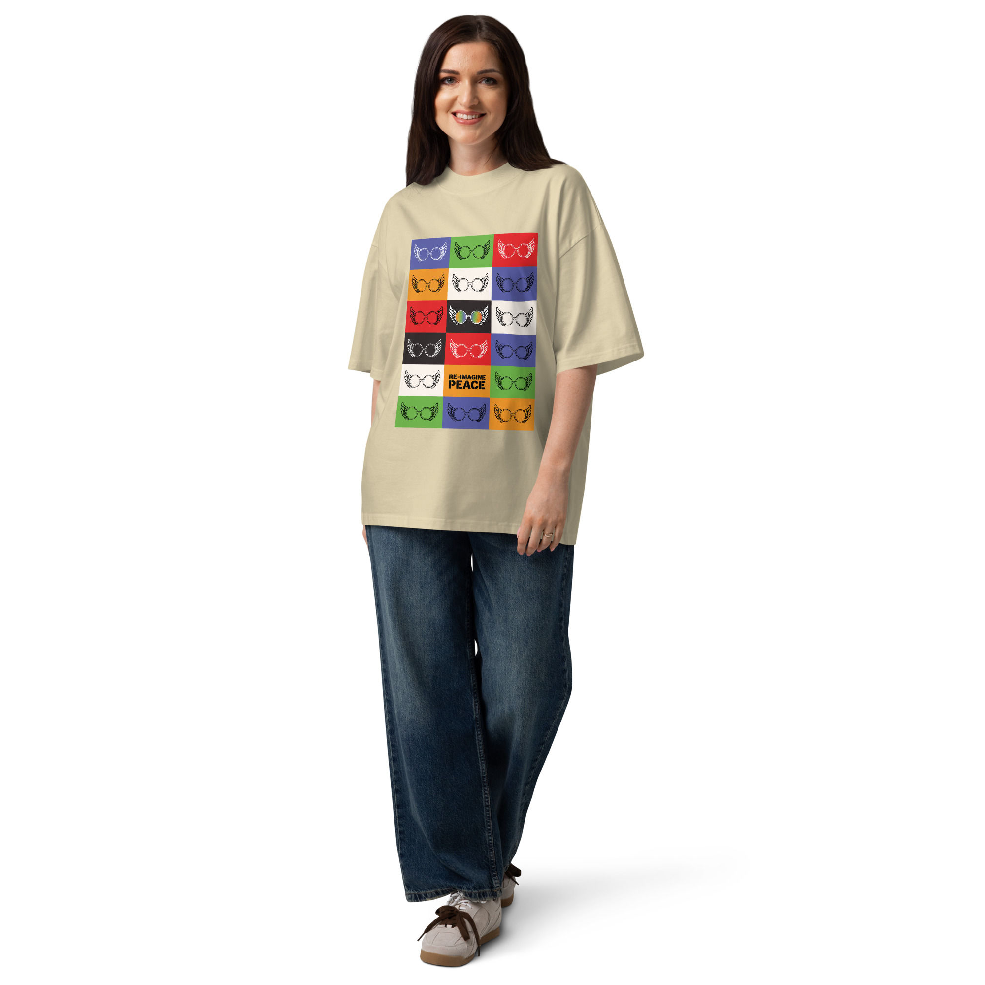 Unisex organic oversized high neck t-shirt