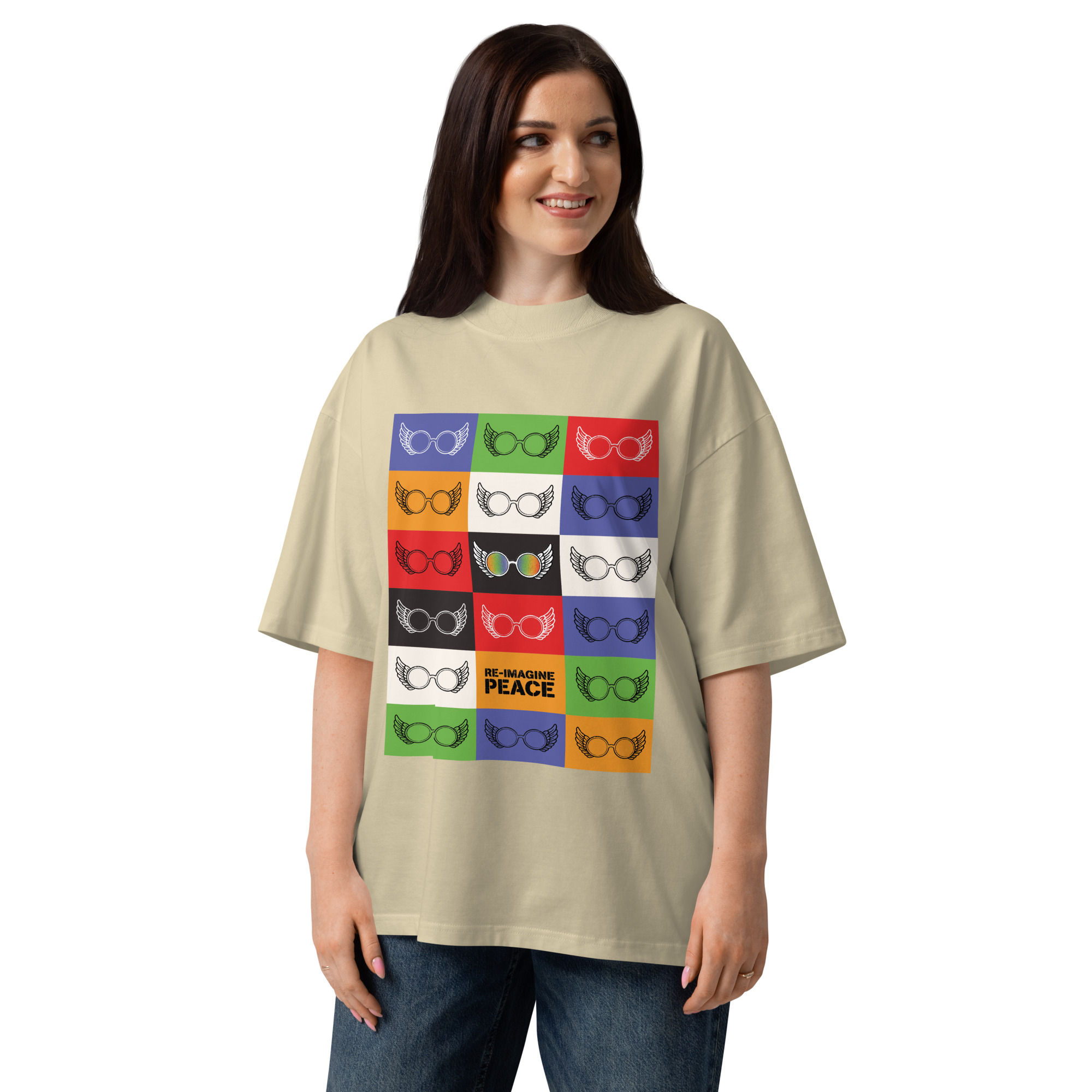 Unisex organic oversized high neck t-shirt