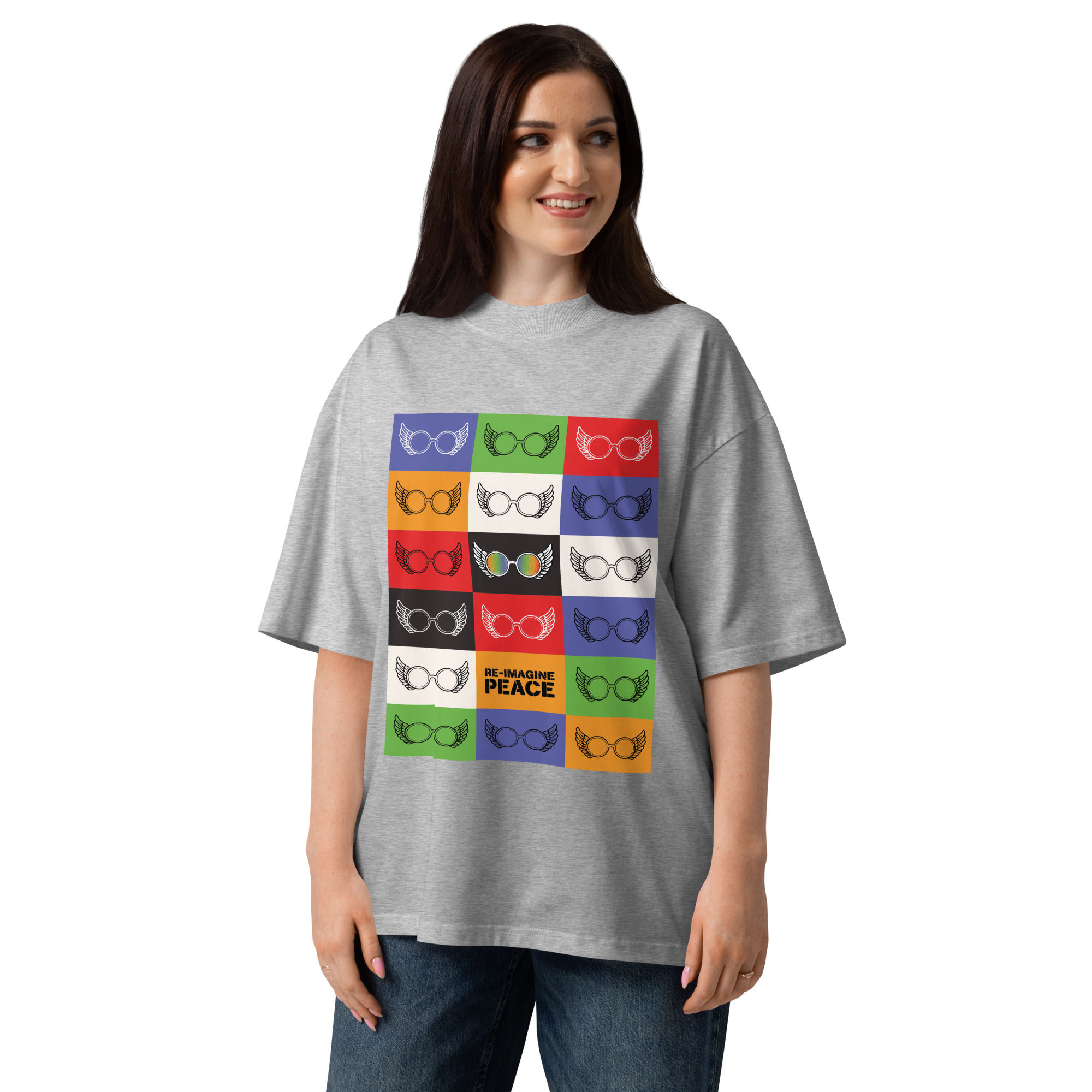 Unisex organic oversized high neck t-shirt