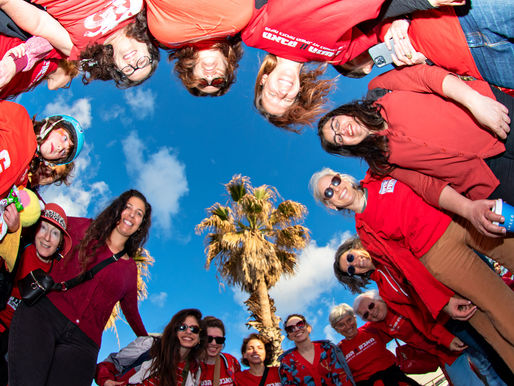 Women in Red Huge Line