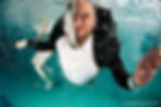 Underwater wedding photography, at the moment of the jump in the water