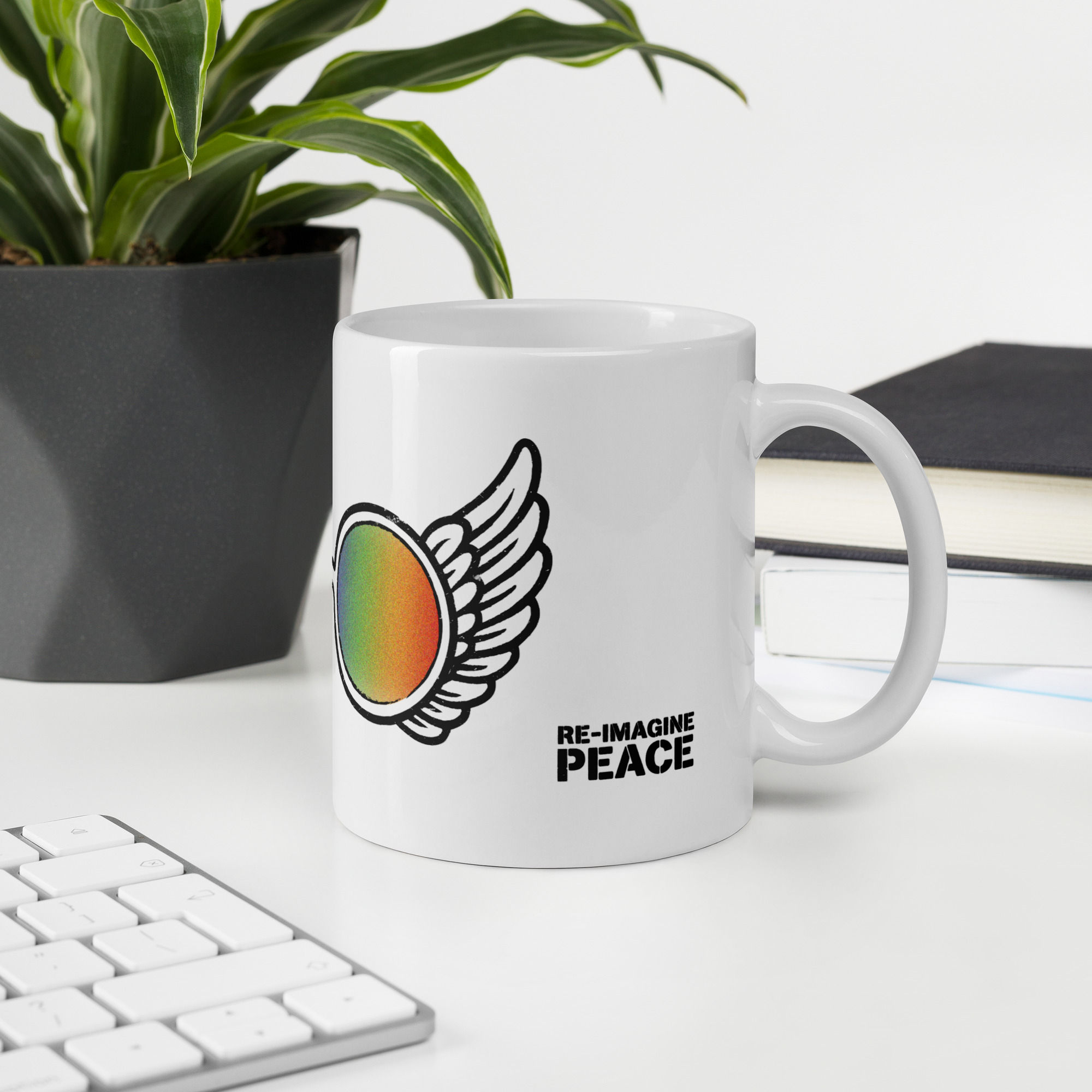 White glossy mug