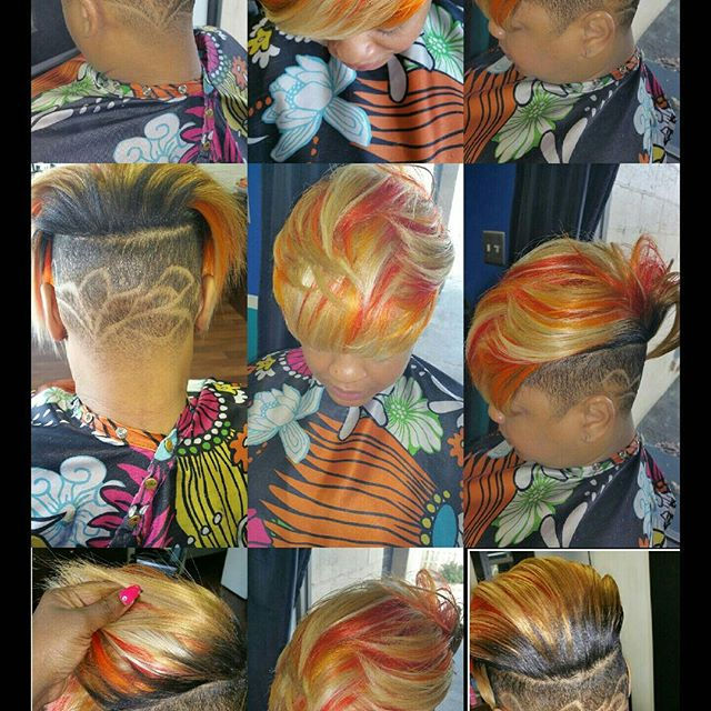 #multicolor #fire #fohawk #haircut #designcut #addedhair #partialquickweave #razorcut #dmvstylist #f