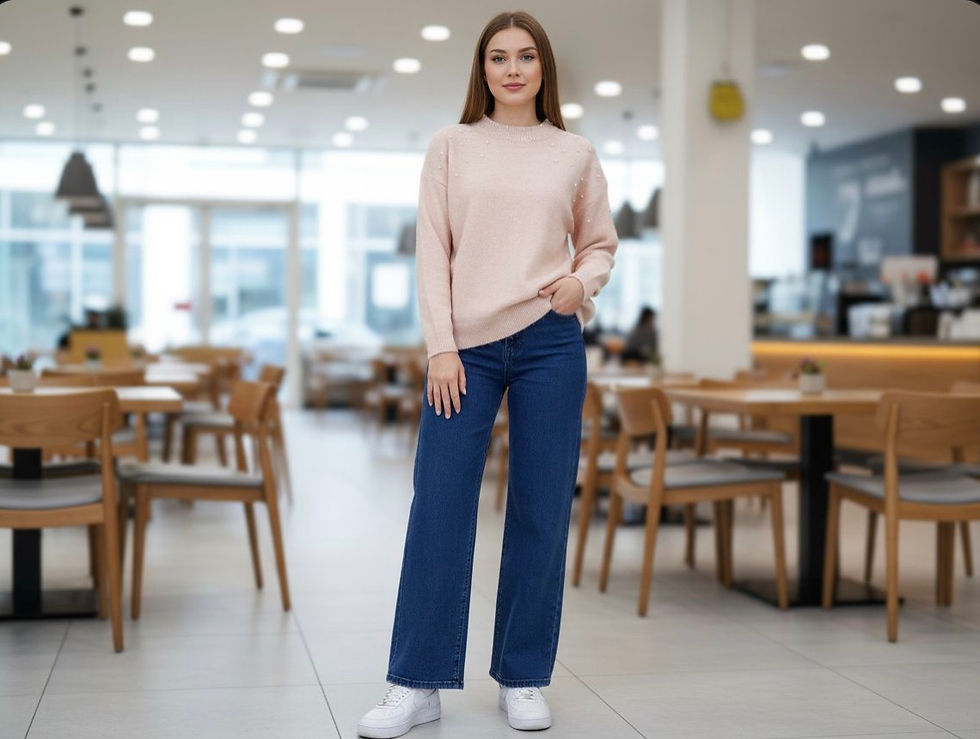 Miniature : Pull et jeans taille haute strech 