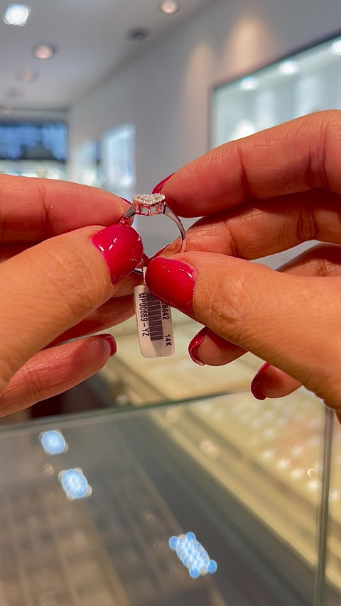 Thumbnail: Heart Baguette Diamond Ring