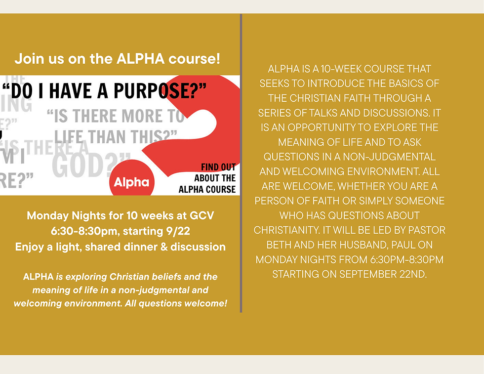 ALPHA Class - sign up!