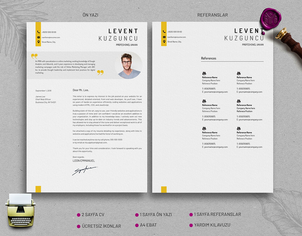 Küçük resim: CV006  Profesyonel CV Şablonu, ATS Dostu, Minimal Özgeçmiş