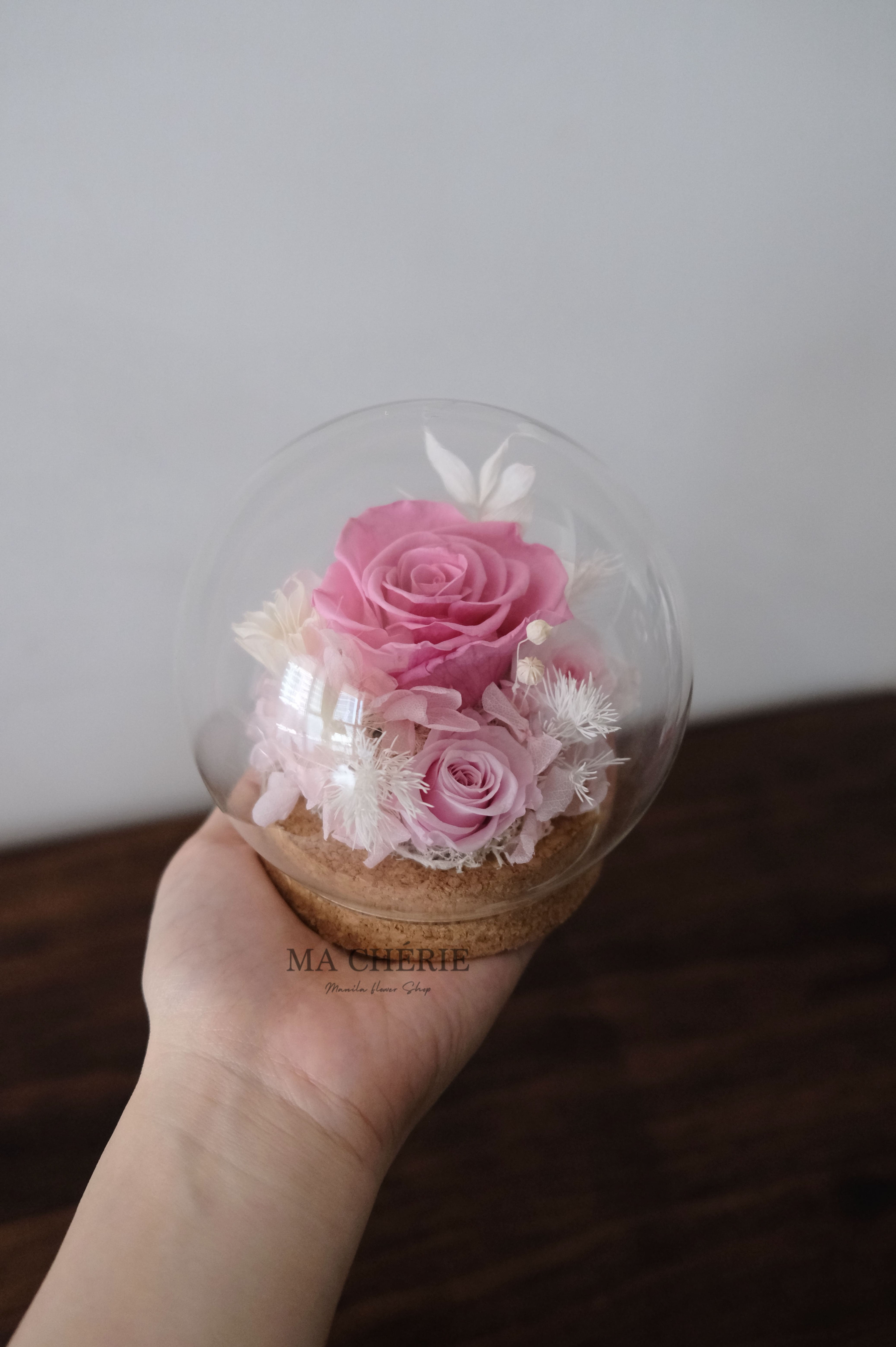 Preserved Flowers round glass dome