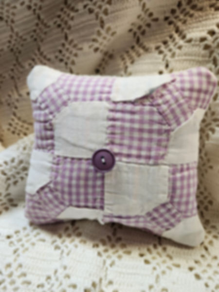 Handcrafted Vintage Quilted Mini Pillow
