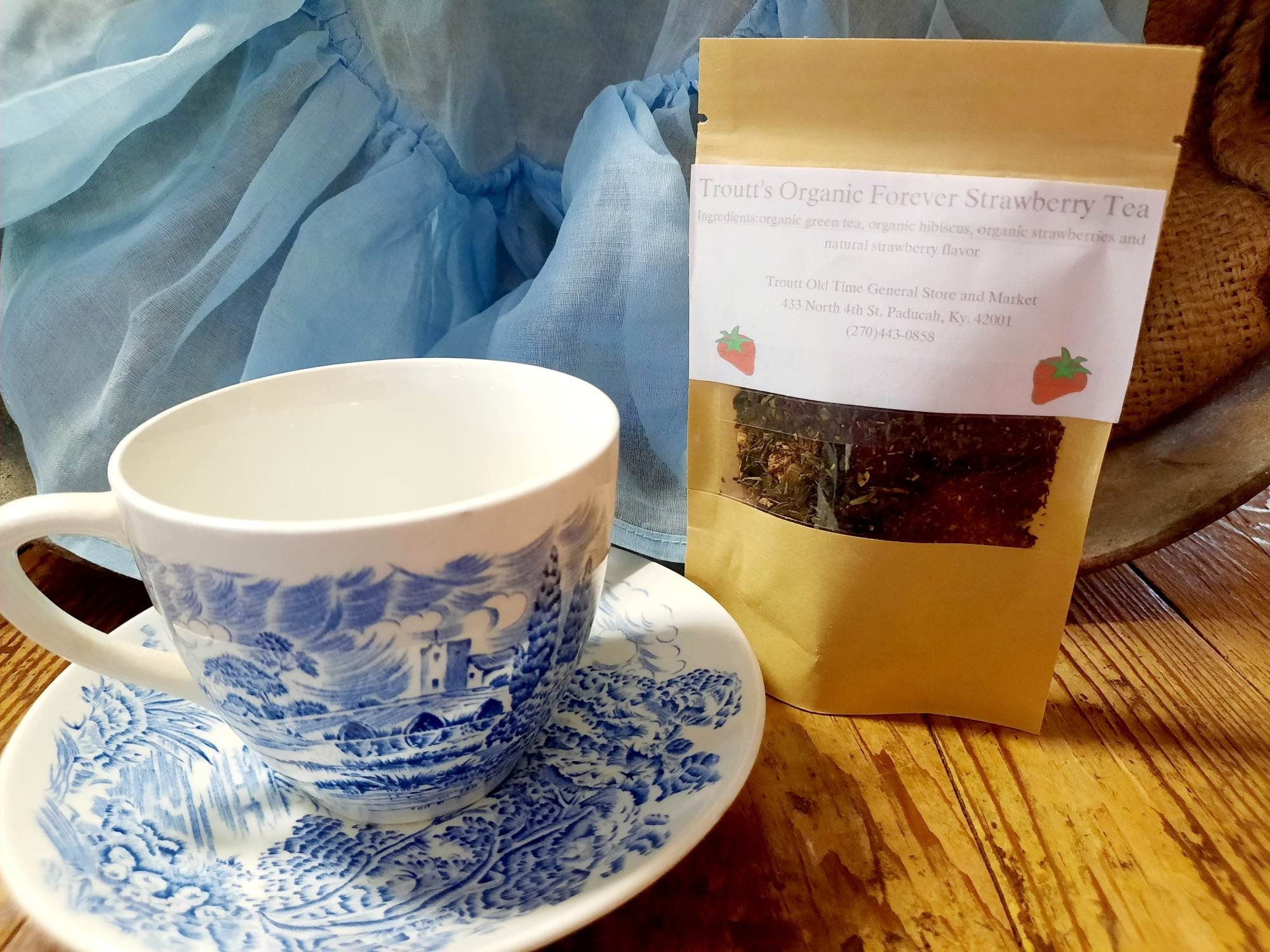 Troutt's Organic Forever Strawberry Tea Blend mug
