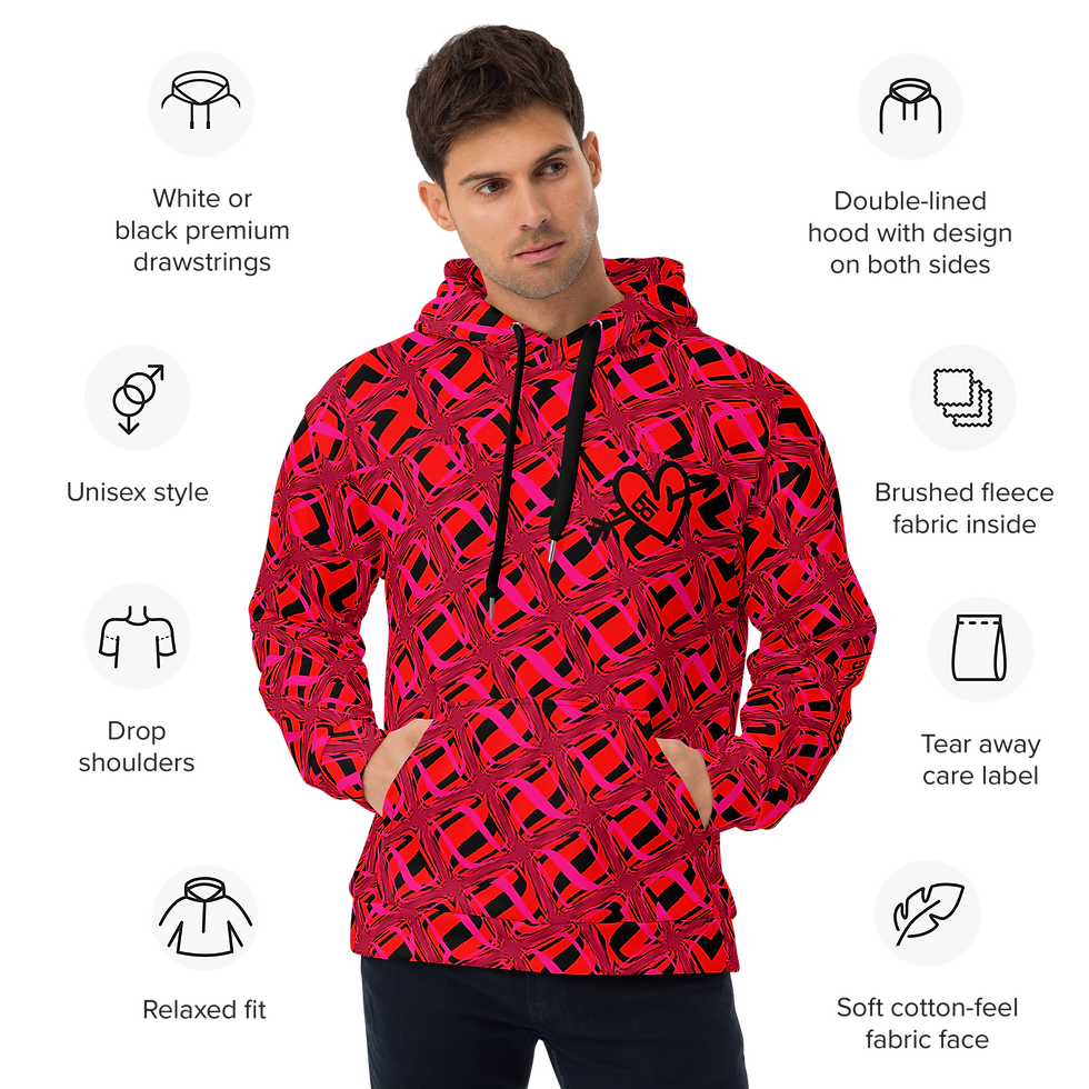 Thumbnail: 8T Clothing Valentines Mosaic - Unisex Hoodie