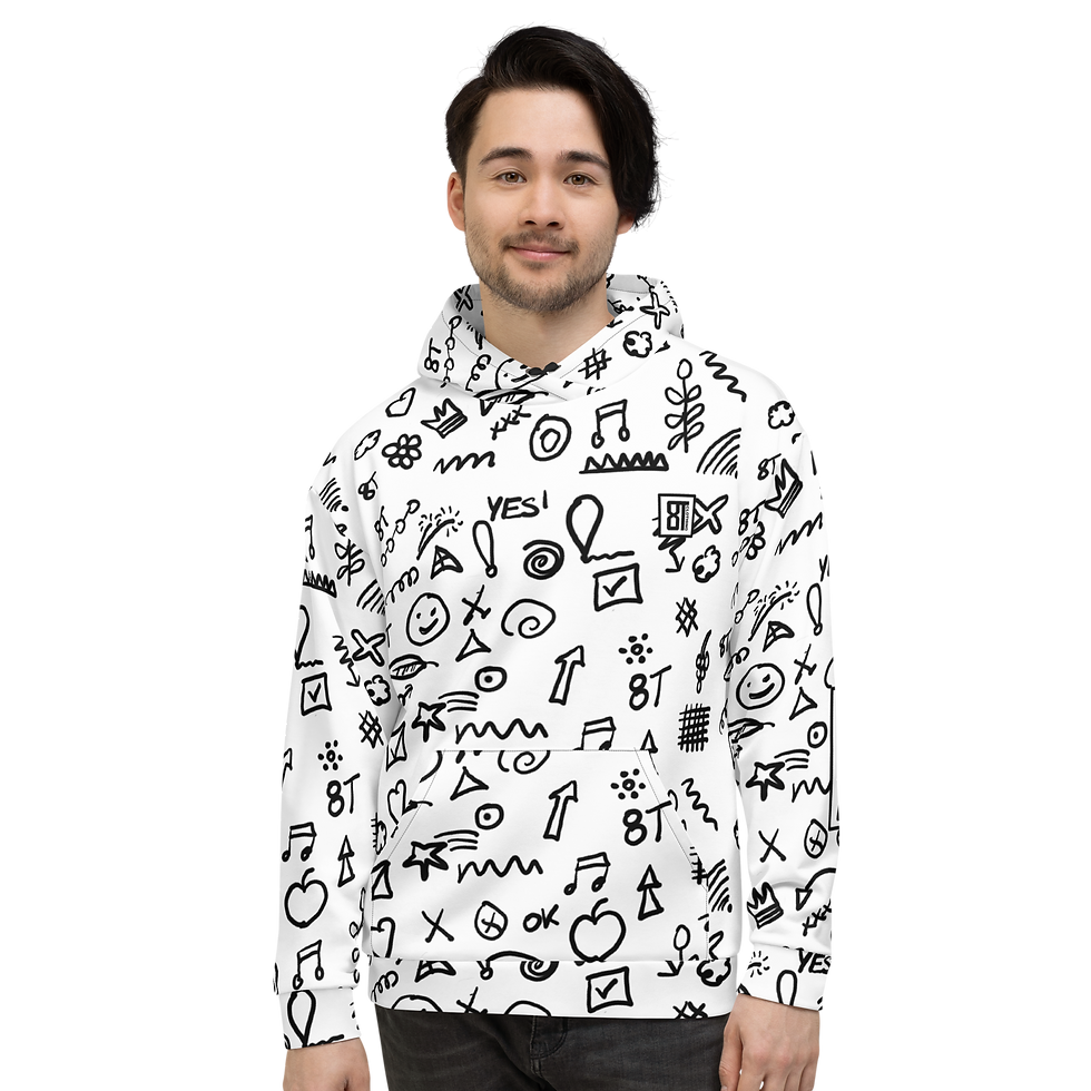 Thumbnail: 8T Clothing Doodle Minimal Collection - Unisex Hoodie