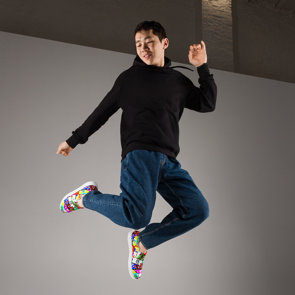 Thumbnail: 8T Clothing - Founders Doodle Fusion Men’s Slip-on Canvas Shoes