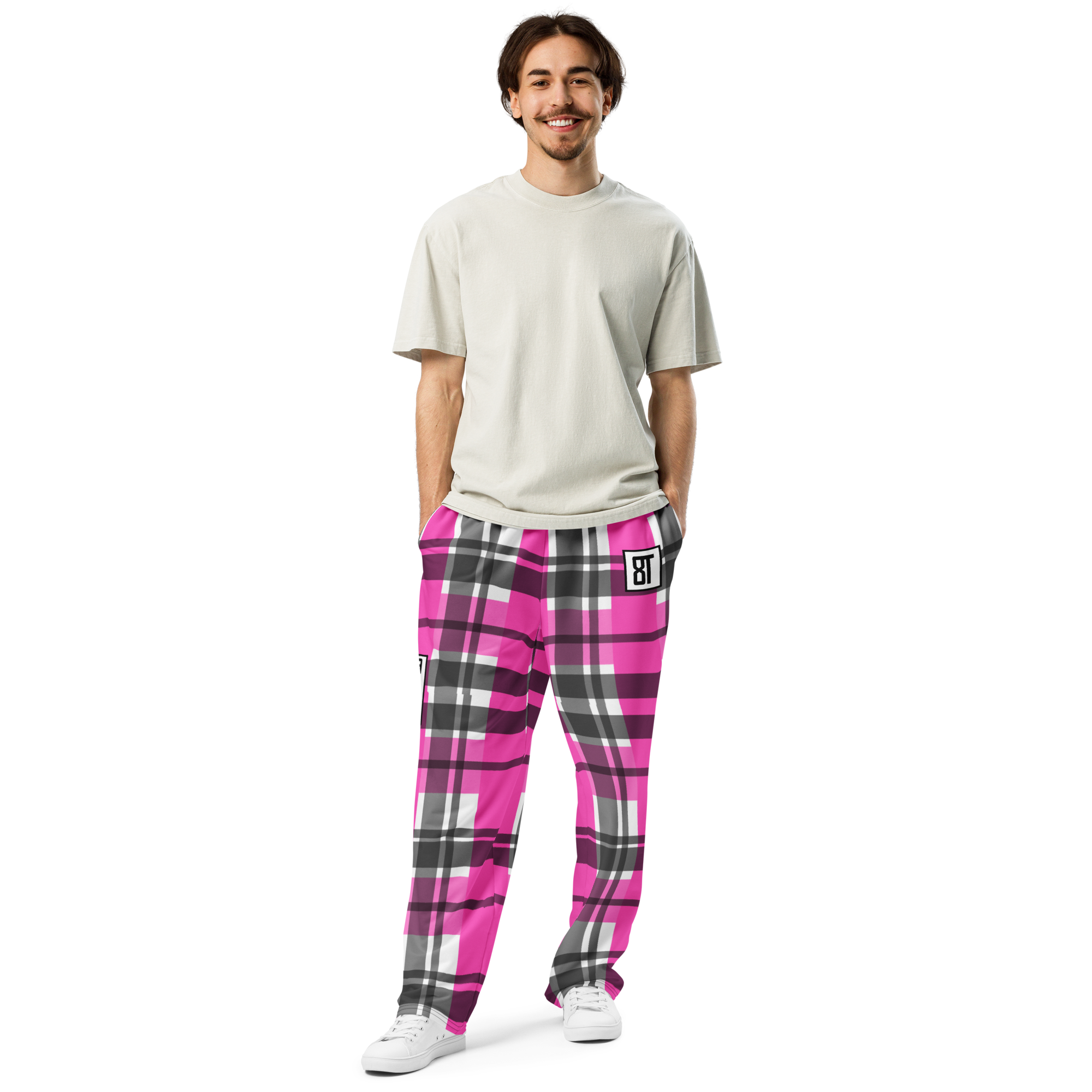 8T Clothing Founders Plaid - Wide-Leg Joggers