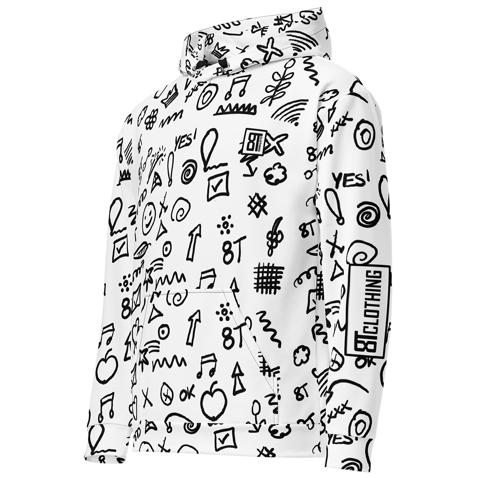 Thumbnail: 8T Clothing Doodle Minimal Collection - Unisex Hoodie