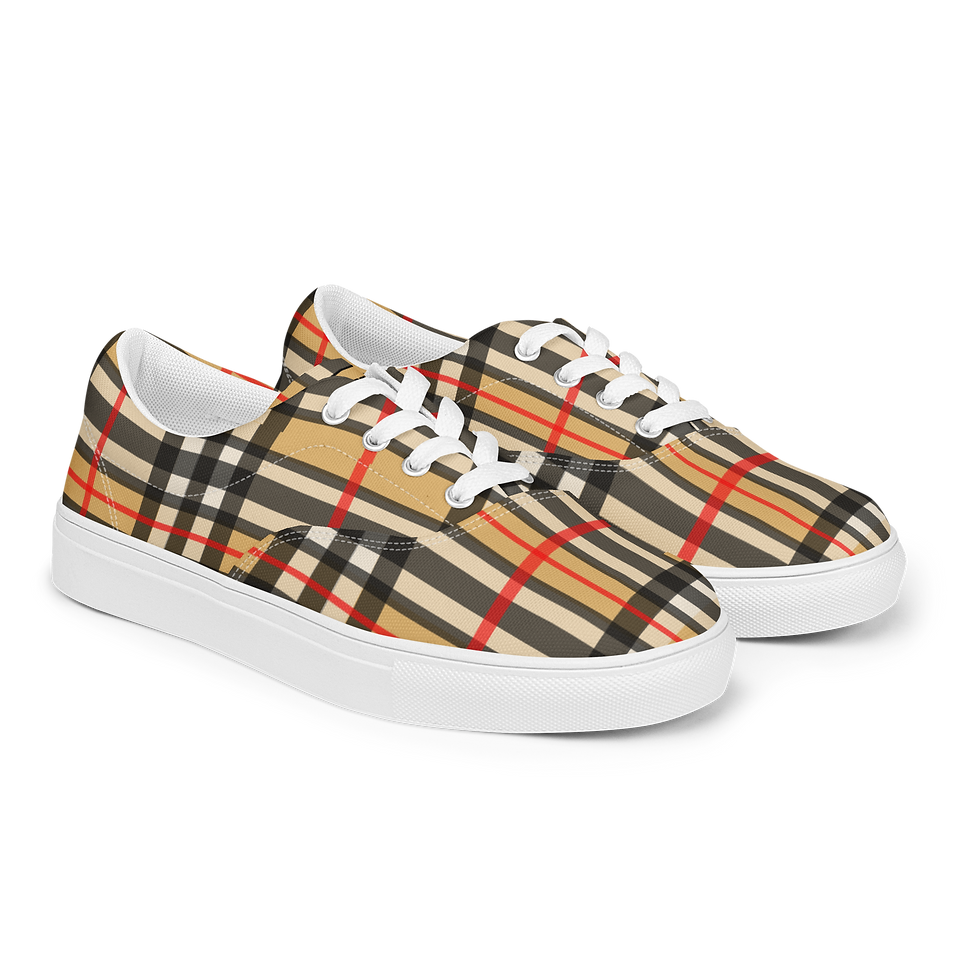 Thumbnail: 8T Clothing - Founders Plaid Lace-up Canvas Shoes