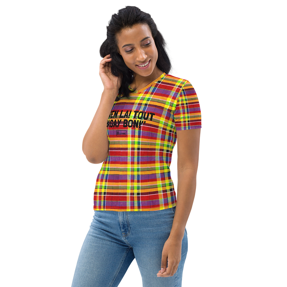 Thumbnail: 8T Clothing Madras 1 - (I am Here! Everything is Good!) Women's T-Shirt