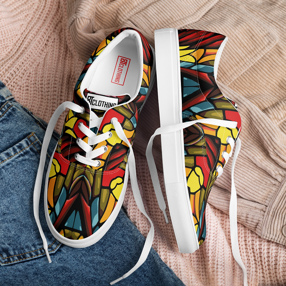 Thumbnail: 8T Clothing - Mosiac Collection Lace-up Canvas Shoes