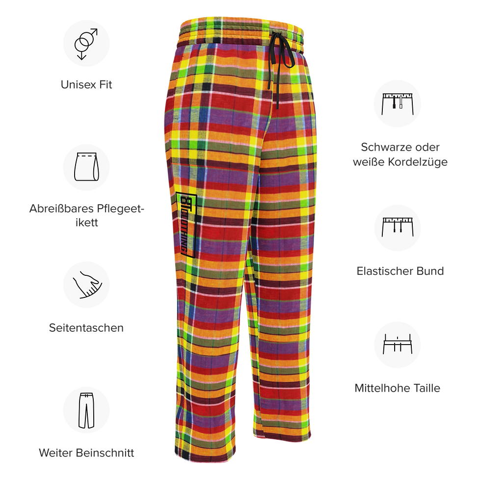 Thumbnail: 8T Clothing Madras 1 Collection - Wide-Leg Joggers