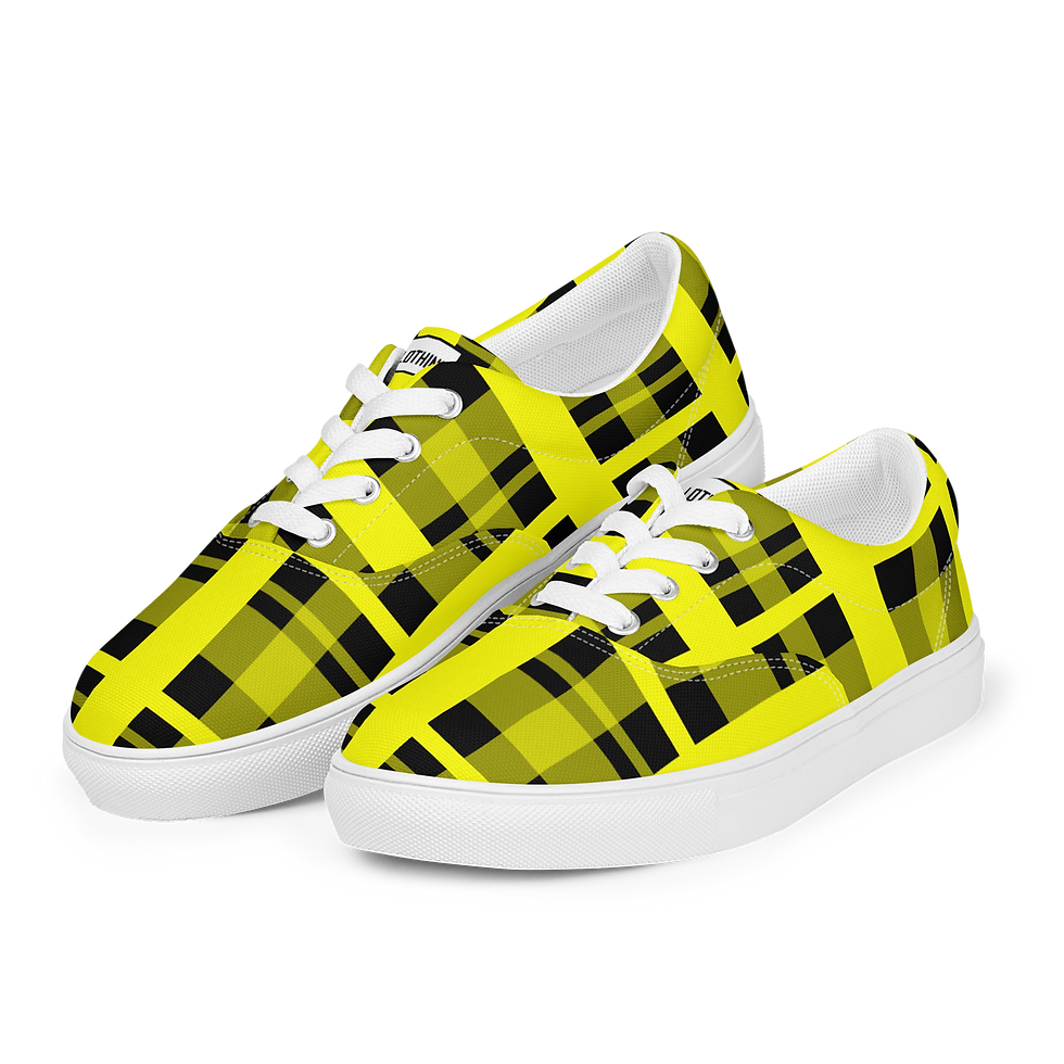 Thumbnail: 8T Clothing - Corrupt Plaid Lace-up Canvas Shoes